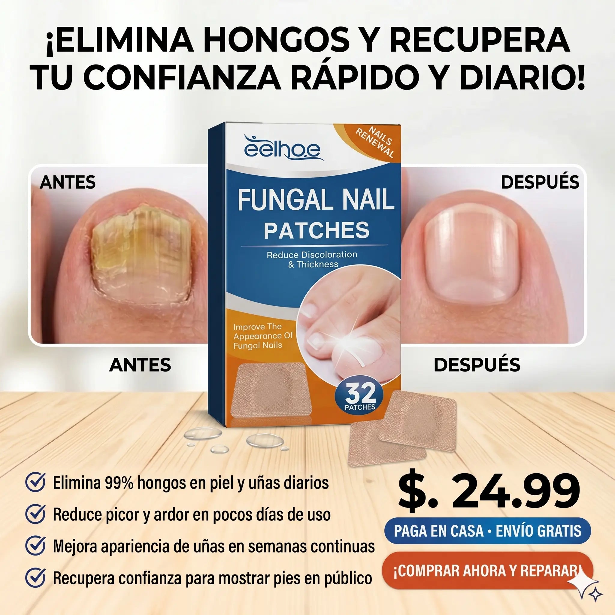 Parche reparador de uñas